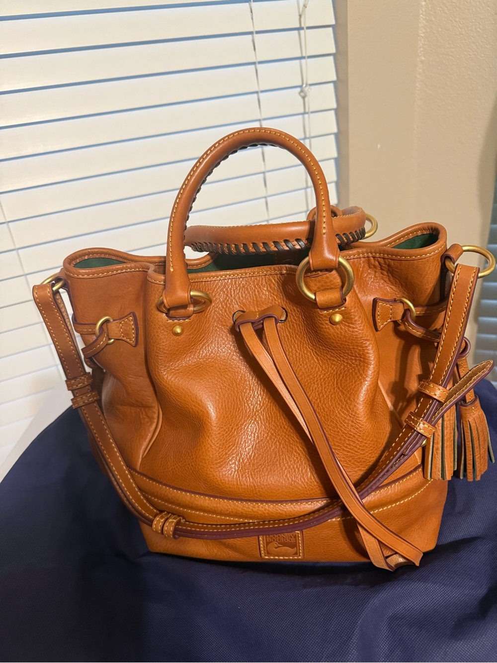Dooney& Bourke Florentine Leather Buckley Bag Natural